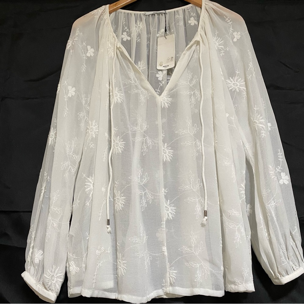 MNG SUIT EMBROIDERED OVERSIZED TOP
